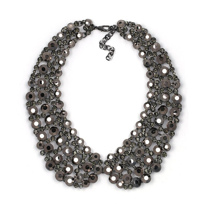 JURAN Fashion Crystal Collar-Style Necklace Choker Collar Bib Statement Simulated Pearl Necklaces for Women Jewelry Trend