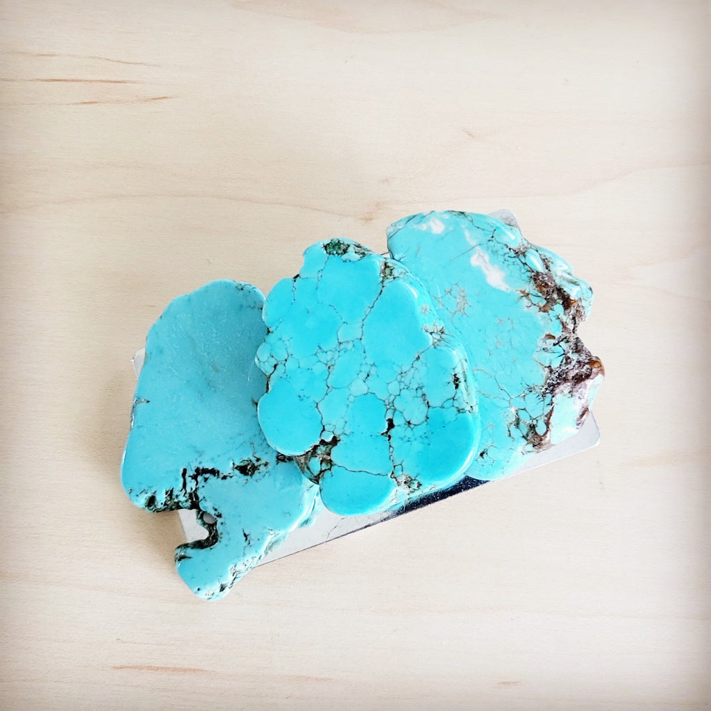 Triple Turquoise Slab Belt Buckle 906s