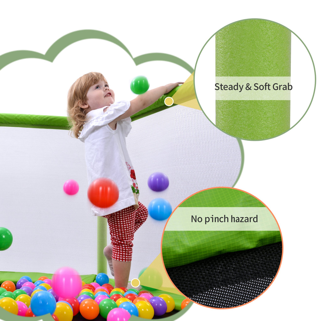 55-Inch Kids' Trampoline with Safety Enclosure | Green