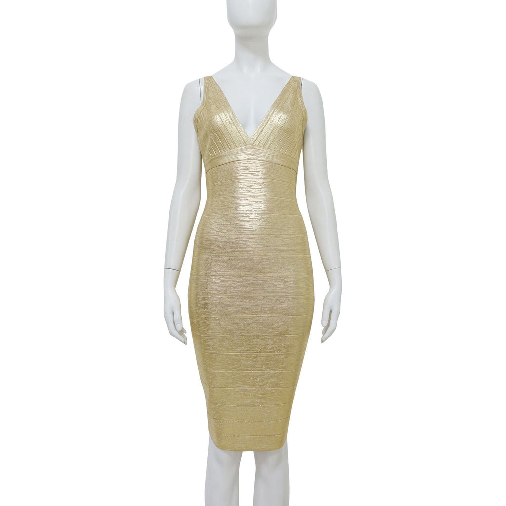 Summer Women's Fashion Hot Glue Pit Strip Bandage Dress
