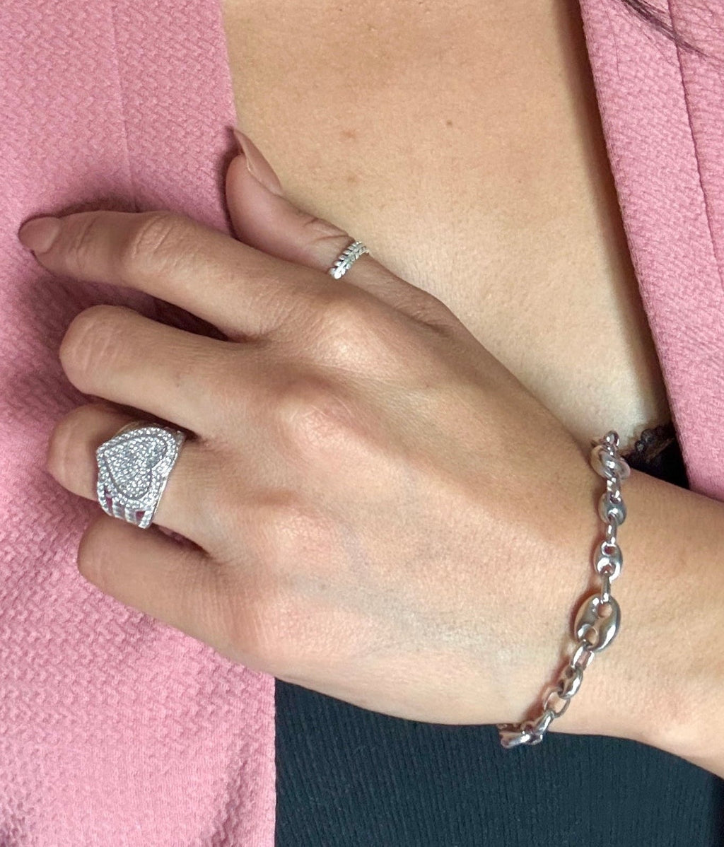 Cinderella heart ring sterling silver 925 | princess Statement ring