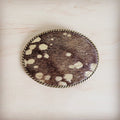 Rope Edge Mixed Metallic Hair on Hide Leather Belt Buckle 902c