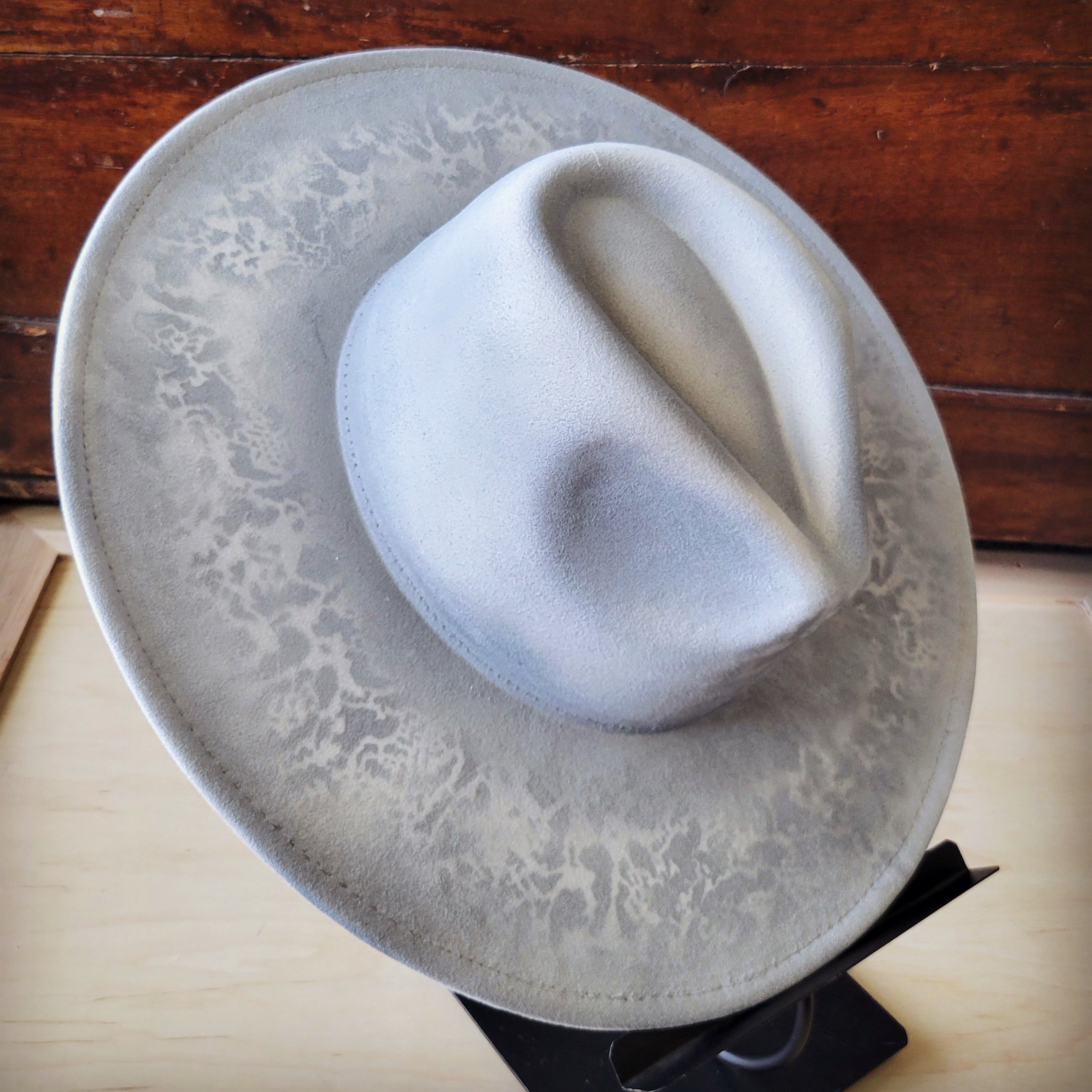 Hand-Painted Python Boho Western Cowgirl Hat Only- Silver 987a