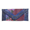 Leather Stamped Upcycled Zinacantan Clutch Bag - Mexico