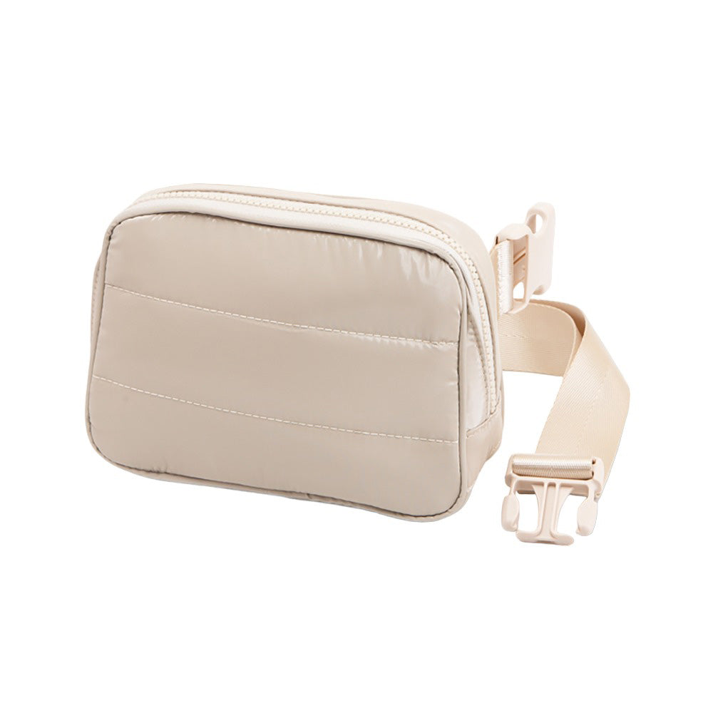 Glossy Puffer Rectangle Sling Bag Fanny Bag Belt Bag