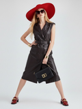 Black Vegan Leather Long Vest MOTT: New Colección COUTURE in NOLITA - BYMANYC ® New York