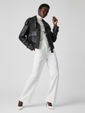 Black Vegan Leather and Tweed Biker Jacket BLACK NINE: New Colección COUTURE in NOLITA - BYMANYC ® New York
