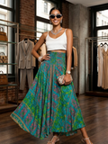 Boho Turquoise Paisley Maxi Skirt TRIBECA New Collection FASHION BYMANYC ® New York