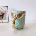 Mermaid Handle Pearl-Glaze Ceramic Mug