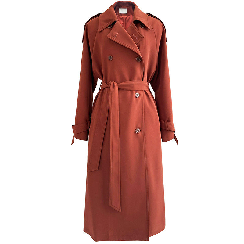 Loose mid to long over the knee trench coat for women