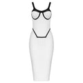 Summer Women Bandage Dress White Bodycon Knee-Length Dress For Party Wedding Cocktail