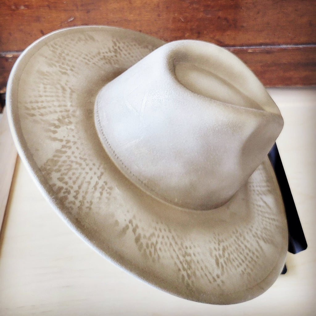 Hand-Painted Python Boho Western Cowgirl Hat Only-Gold 986z