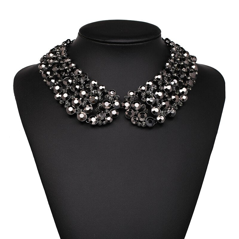 JURAN Fashion Crystal Collar-Style Necklace Choker Collar Bib Statement Simulated Pearl Necklaces for Women Jewelry Trend