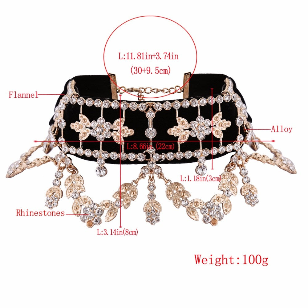 Crystal Rhinestone Statement Choker Necklace