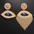 Oversized Rhinestone Evil Eye Statement Earrings