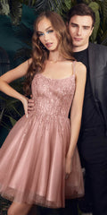 Cinderella Divine CD0212 Layered Tulle A-Line Short Dress