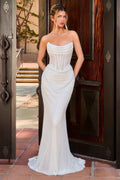 Ladivine CD396W Strapless Fitted Scoop Neckline Wedding Gown