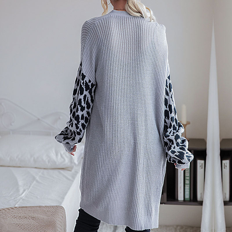 Leopard print long sleeved sweater