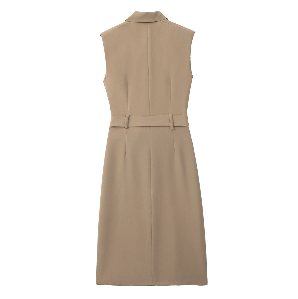 Belted Double-Breasted Trench Dress