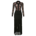 Black Sheer Top & Maxi Dress Set
