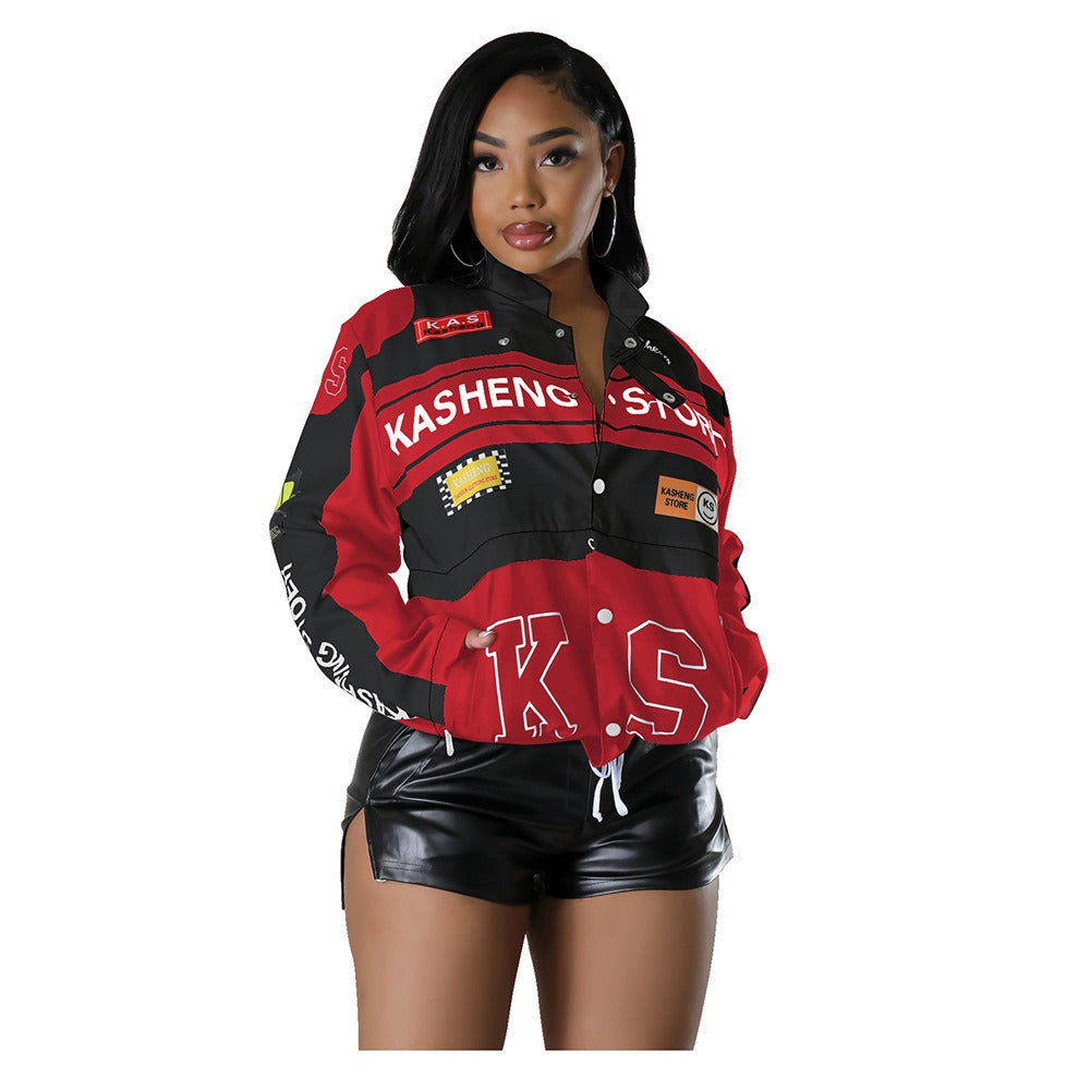 Detachable Printed Moto Jacket
