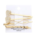 5PCS Stone Embellished Tropical Leaf Bobby Pin Hair Clips