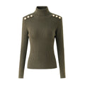 Gold Buckle Turtleneck Sweater