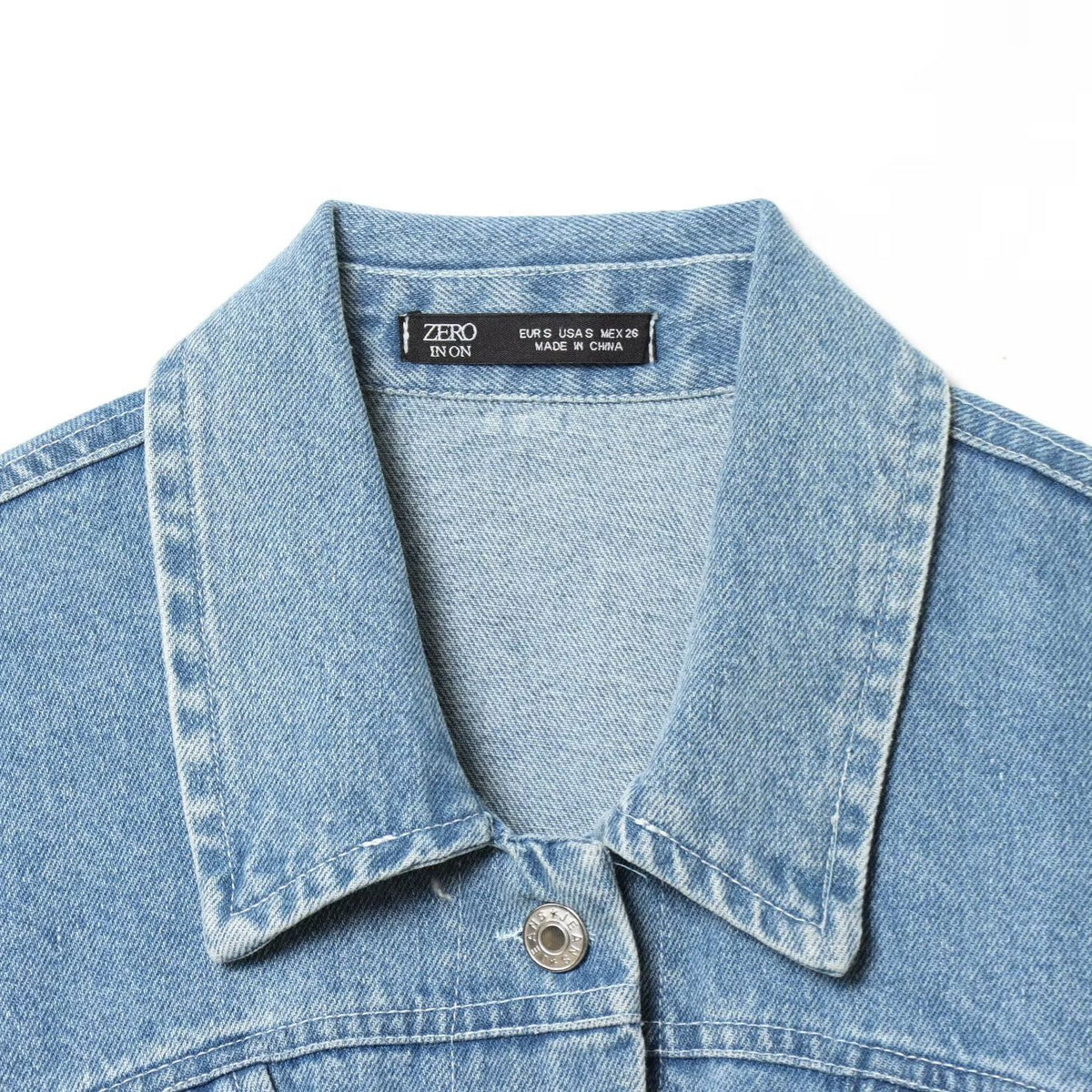 Light Blue Cropped Denim Jacket