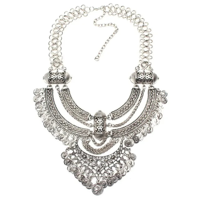 Vintage Coin Statement Necklace