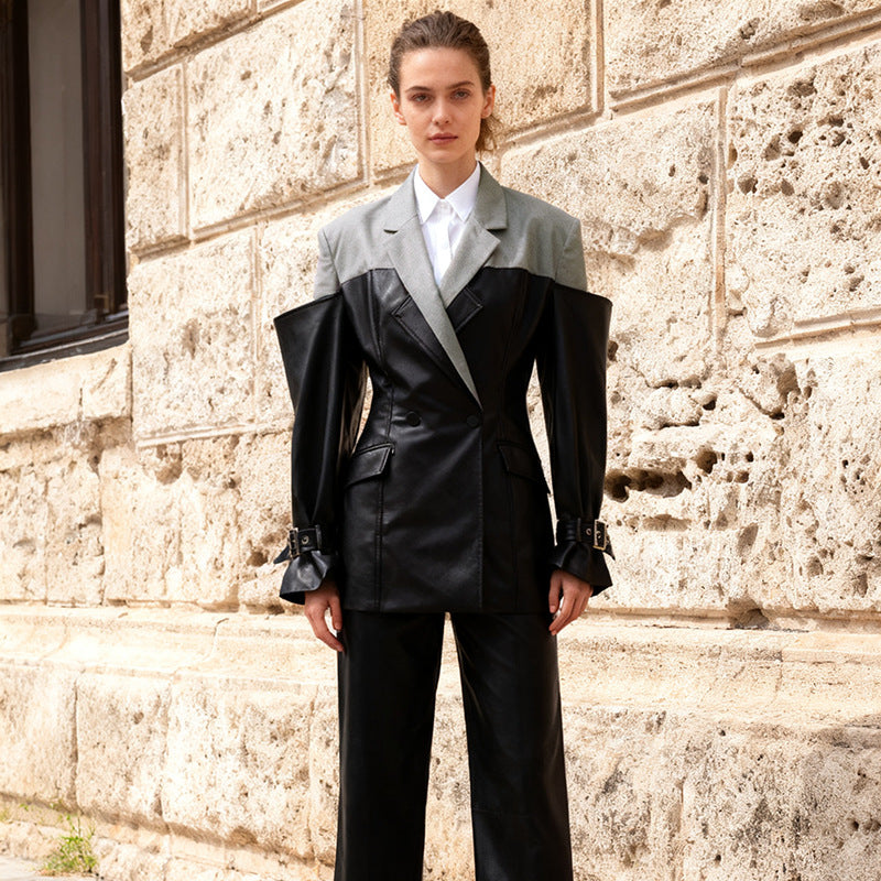 Asymmetrical Patchwork Blazer