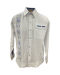 Men's Guayabera Cabos White Royal Blue