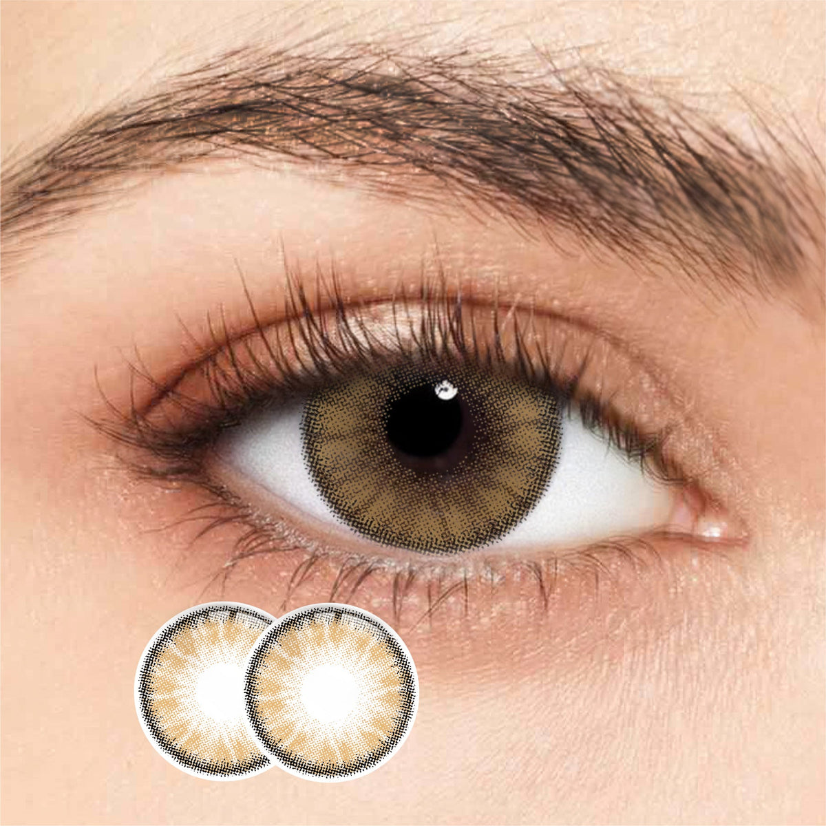 1Pair FDA Certificate Eyes Beautiful Pupil Colorful Girl Cosplay Contact Lenses  Purely brown