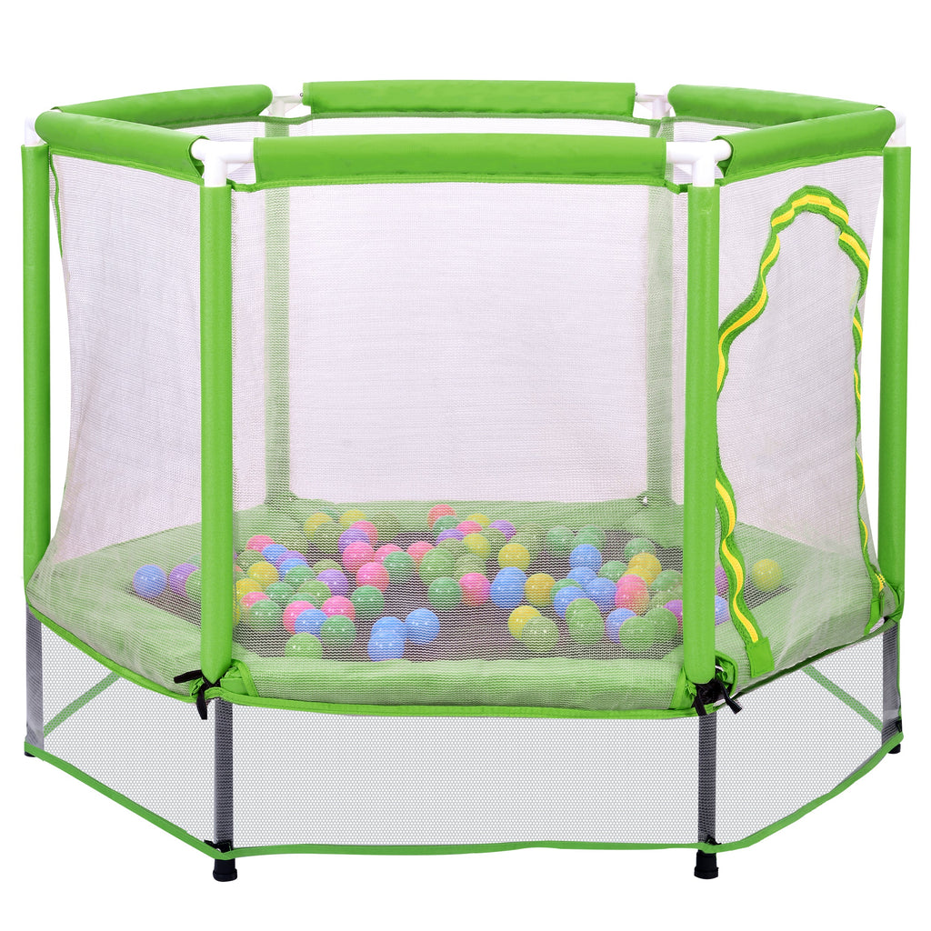55-Inch Kids' Trampoline with Safety Enclosure | Green