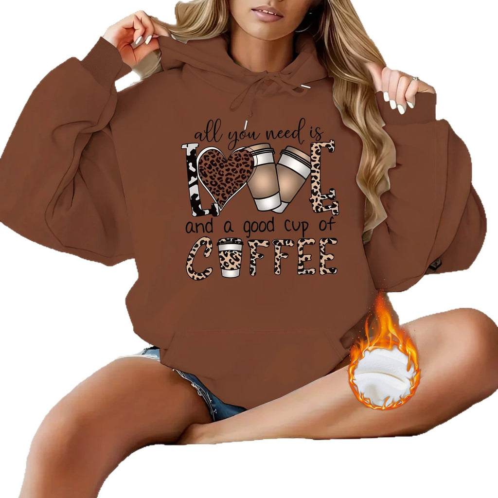 Leopard print hooded sweatshirt