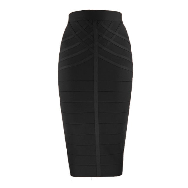 Fitted Bandage Midi Skirt