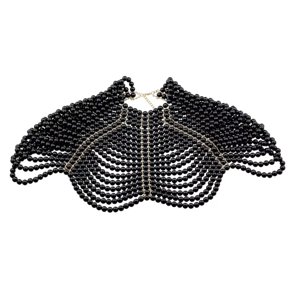 Pearl Beaded Backless Statement Top