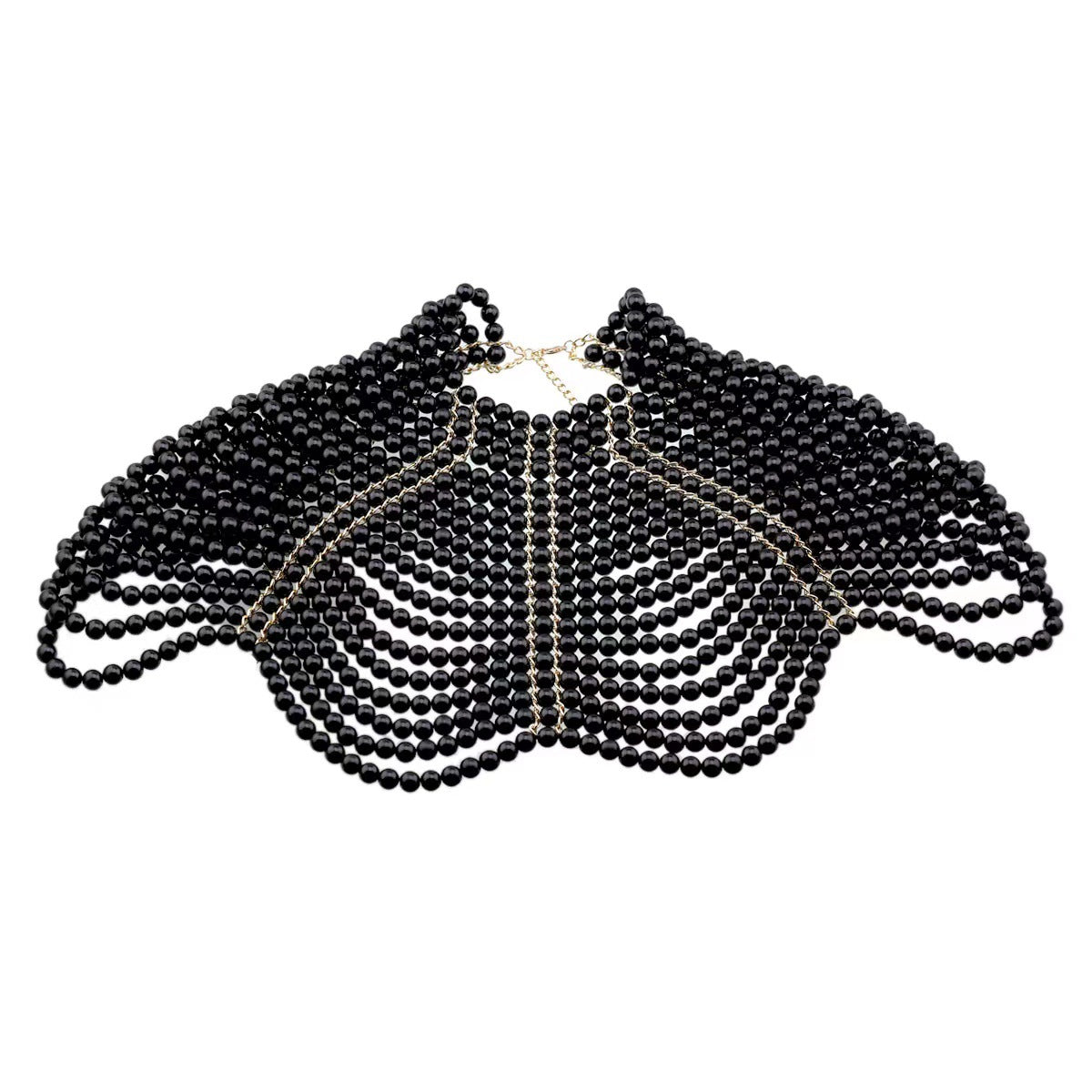 Pearl Beaded Backless Statement Top