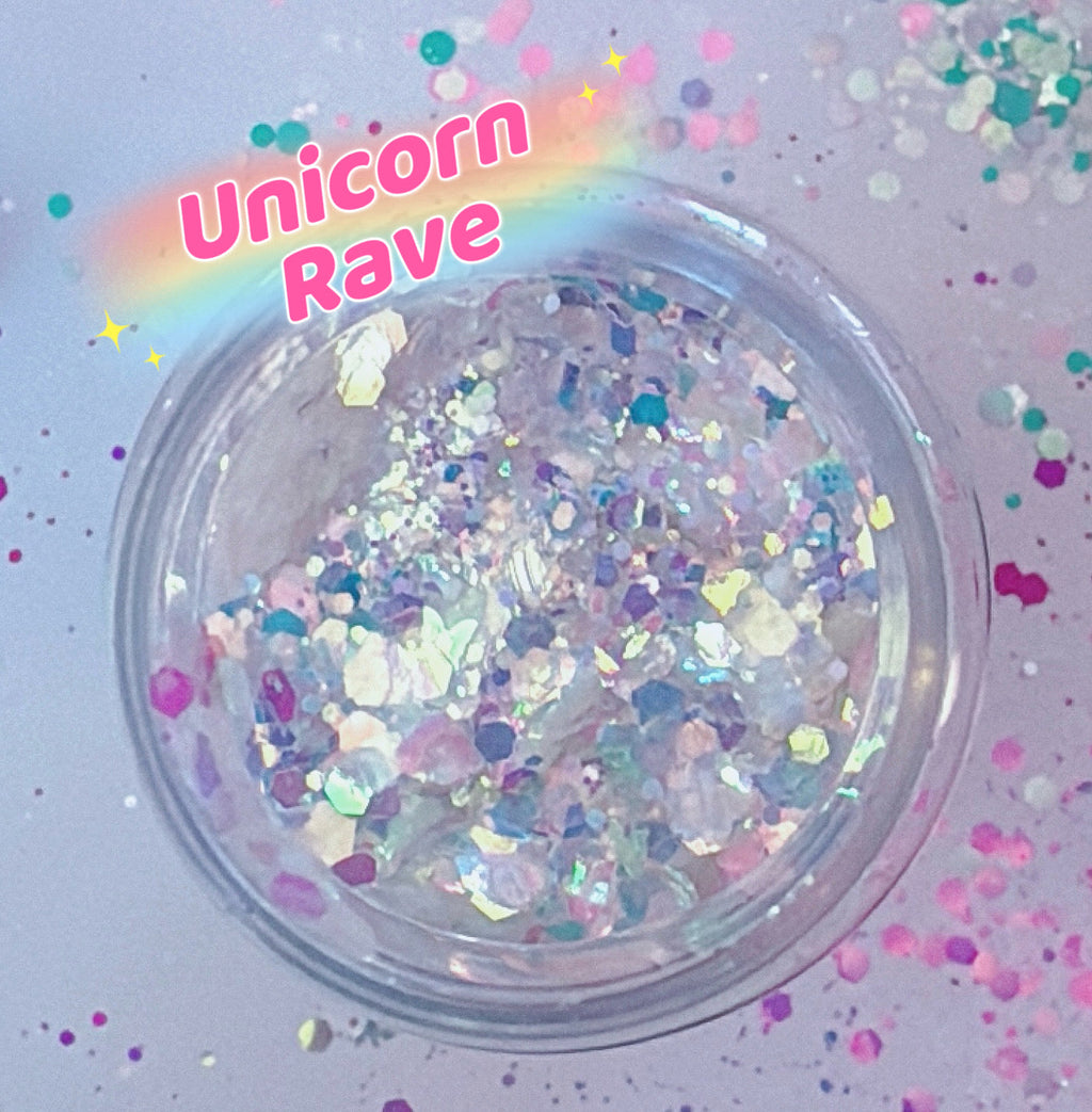 Unicorn Rave Ice Blue — Chunky Iridescent Glitter