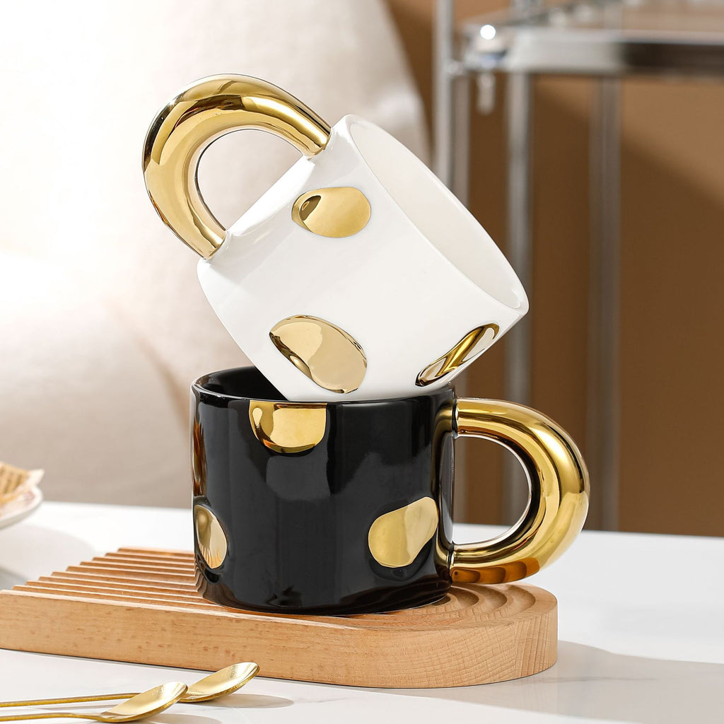 Metallic Gold-Accent Ceramic Mug