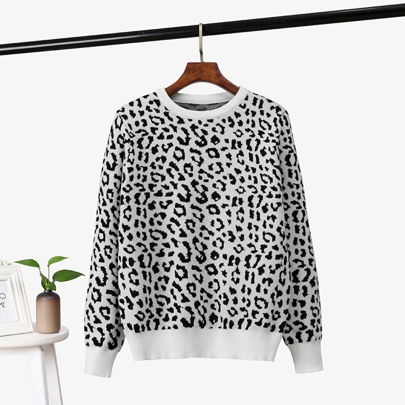 Leopard Jacquard Oversized Sweater