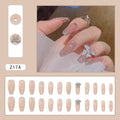 Crystal Butterfly Long Press-On Nails
