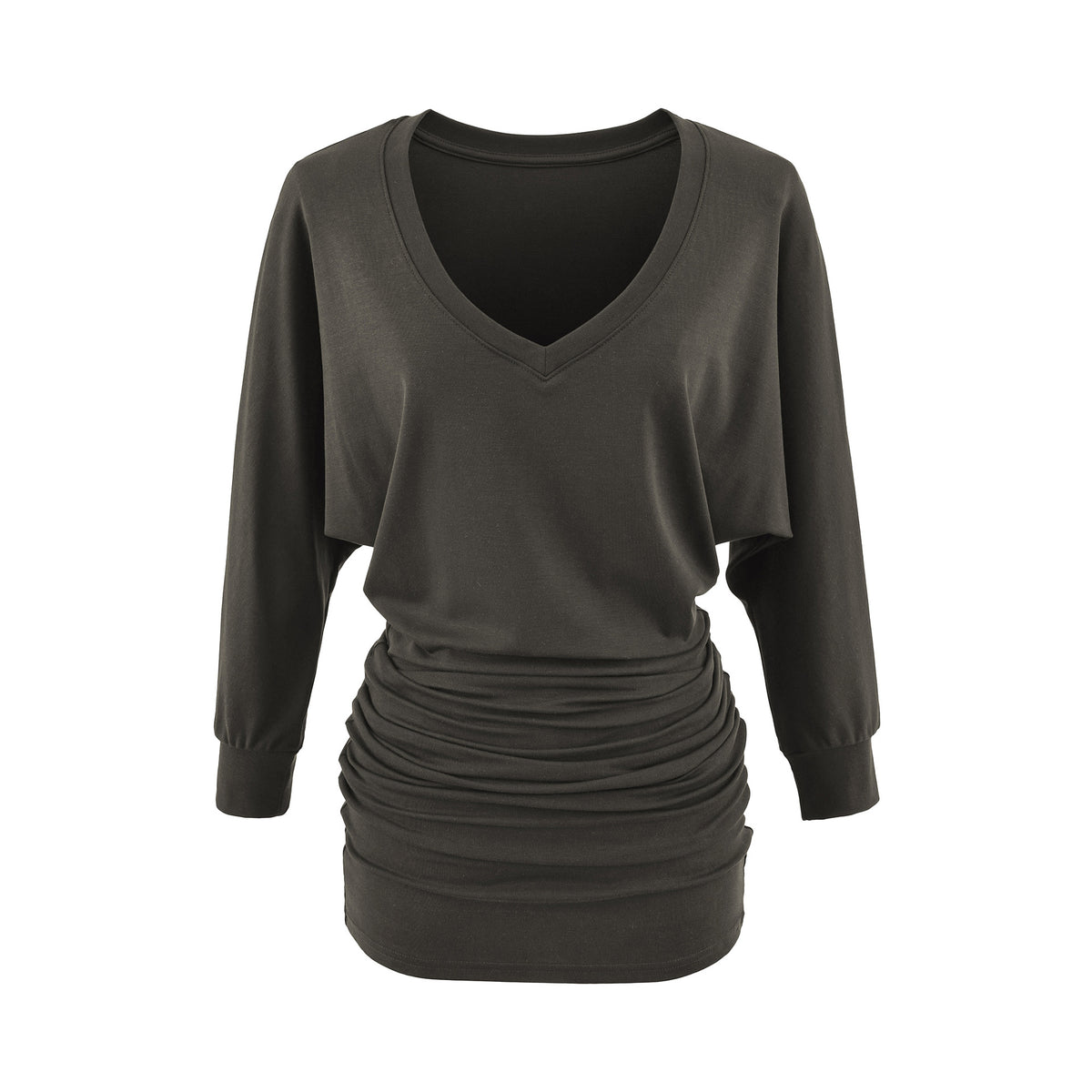 Color-Block High-Neck Knit Midi Dress