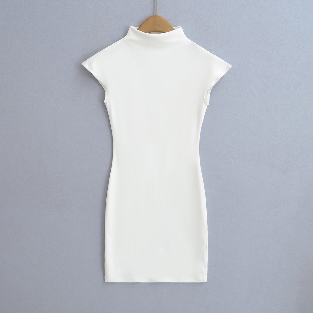 Elastic Fitted Short Sleeve Bodycon Mini Dress