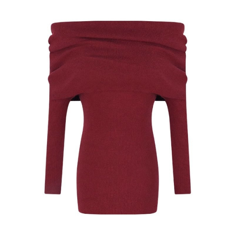 Off-Shoulder Knit Mini Dress