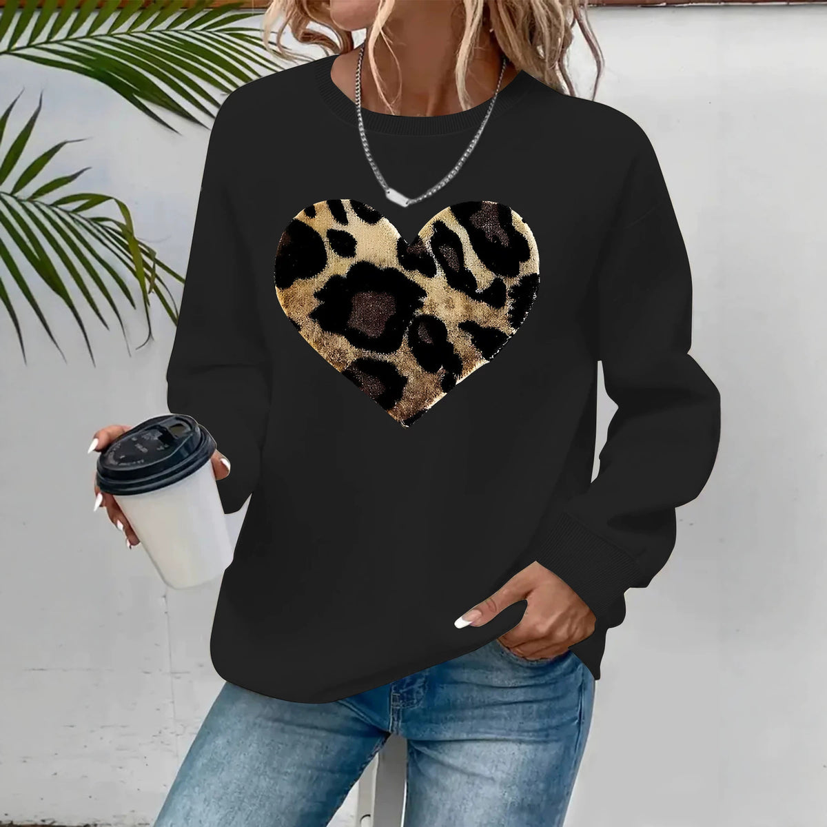 Printed Fleece Long-Sleeve Sweatshirt