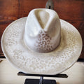 Hand-Painted Leopard Boho Western Cowgirl Hat Only-Gold 986w