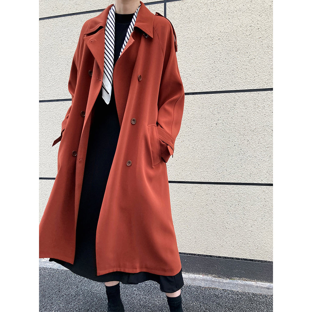 Loose mid to long over the knee trench coat for women