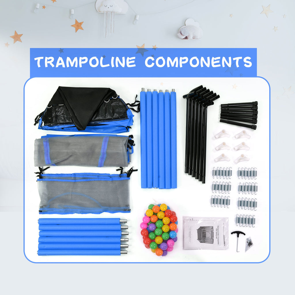 55-Inch Kids' Trampoline with Safety Enclosure | Blue