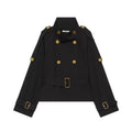 French design double breasted trench coat jacket
