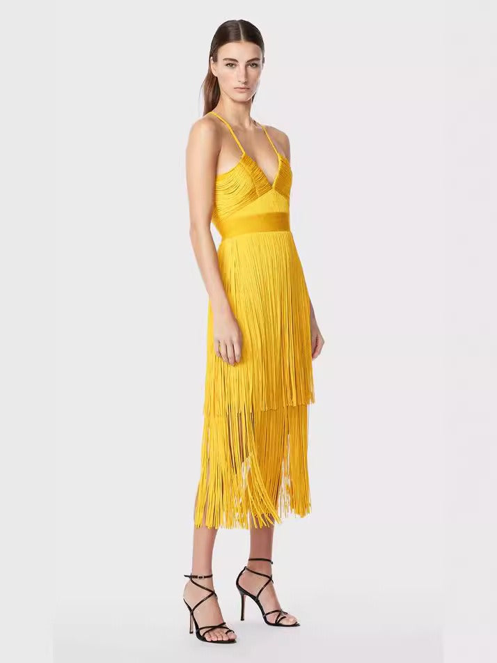 Fringe Bodycon Bandage Dress